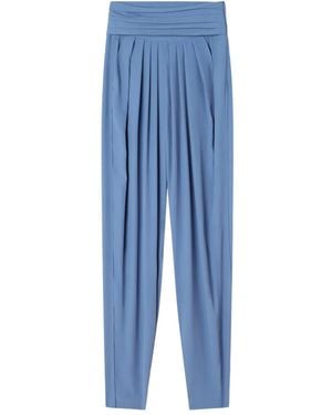 Lanvin Pleated-Detail Zip Trousers - Blue