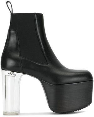 Rick Owens Transparent Heel Boots - Black