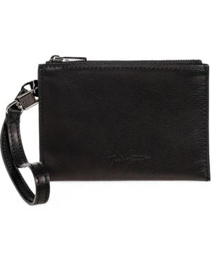discord Yohji Yamamoto Logo-Debossed Leather Wallet - Black