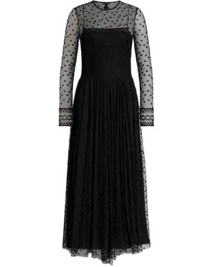 Alberta Ferretti Lace Long-Sleeved Maxi Dress - Black