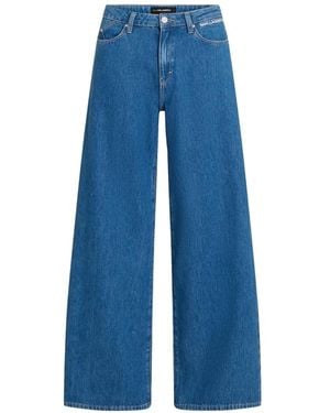 KARL LAGERFELD Ikon Logo-Motif Jeans - Blue