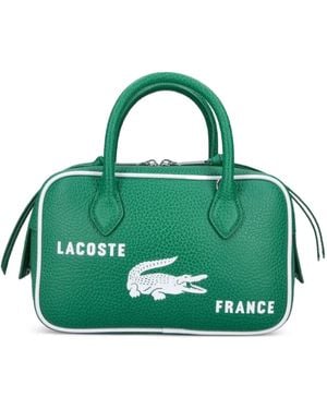 Lacoste Logo-Print Pebbled Tote Bag - Green