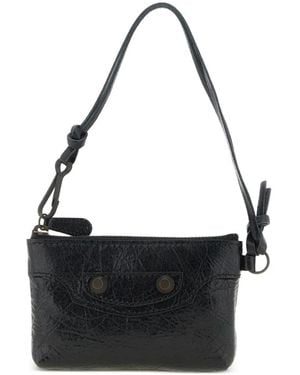 Balenciaga Le City Studded Leather Clutch - Black