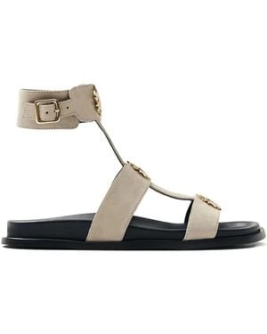 Alohas Clarisa Buckle Embellished Sandals - White