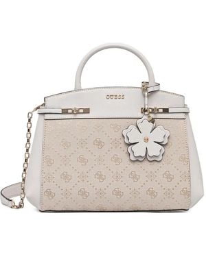 Guess Melinda Logo Handbag - Natural