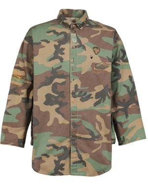 PORTER CLASSIC Sobrecamisa Con Motivo Militar - Gris
