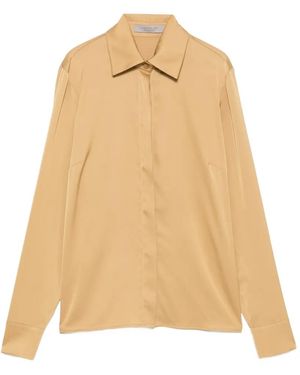 D.exterior Satin-Finish Long-Sleeve Shirt - Natural