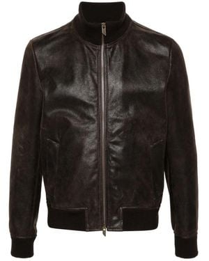 Salvatore Santoro Suede Bomber Jacket - Black