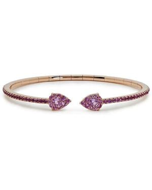 Jewels Aficionado 18Kt Roségouden Armband Met Saffier - Wit