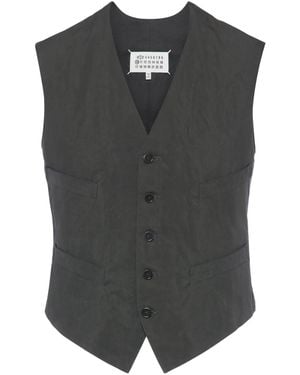 Maison Margiela Cotton Silk Gilet - Black