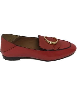 Chloé Buckle-Detail Loafers - Red
