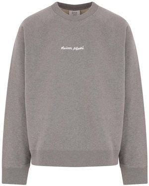 Maison Kitsuné Logo-Embroidered Sweatshirt - Grey