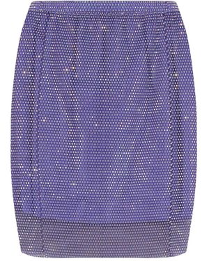 Santa Brands Rhinestone-Netted Mini Skirt - Blue