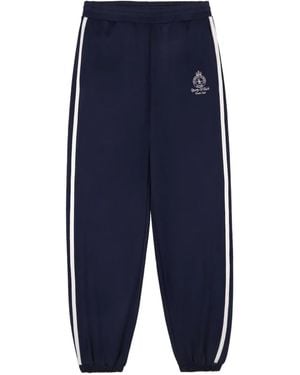 Sporty & Rich Crown Tennis Side-stripe Track Pants - Blue