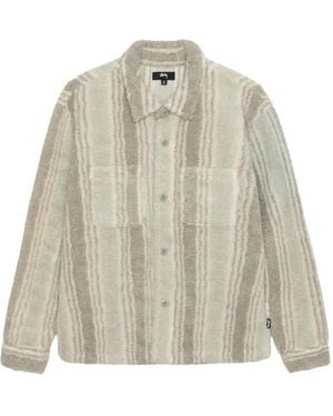 Stussy Stripe Sherpa Shirt - Natural