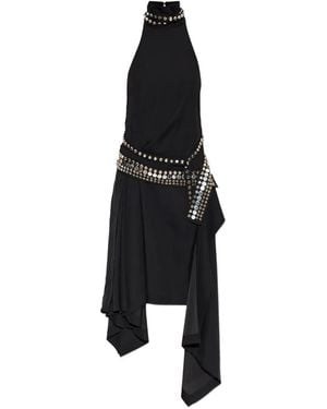 IRO Veziane Stud-Embellished Asymmetrical Midi Dress - Black