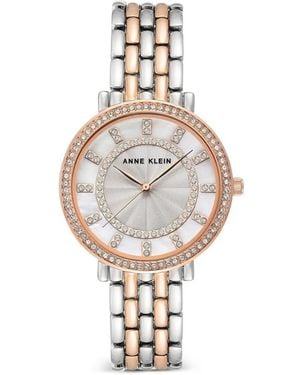 Anne Klein Montre À Lunette Ornée De Cristal Mm - Métallisé