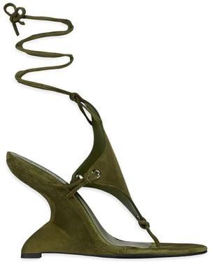Jeffrey Campbell Pachouli Lace-Up Wedge Sandals - Green