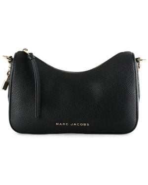 Marc Jacobs Logo-Print Pebbled Leather Shoulder Bag - Black