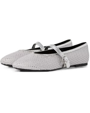 KARL LAGERFELD Karo Gemstone Mary Jane Flats - White