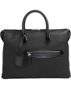 Santoni Leather Tote Bag - Black
