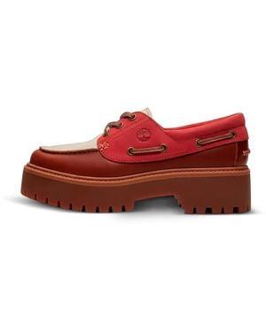Timberland Stone Street Platform Boat Boots - Red