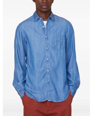 Officine Generale Button-Down Long-Sleeve Shirt - Blue