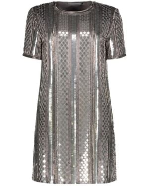 Alberta Ferretti Sequin Mini-Dress - Gray