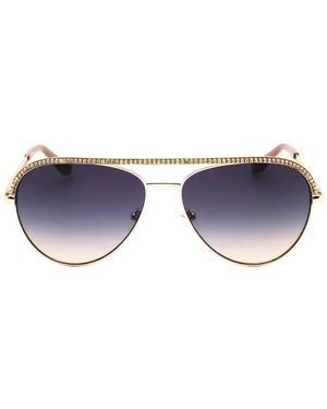 GUESS EYEWEAR Crystal-Embellished Pilot-Frame Sunglasses - Metallic