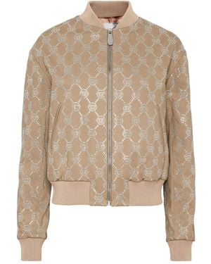 Philipp Plein Monogram Bomber Jacket - Natural