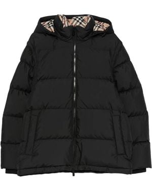 Burberry Down Jacket With Hood - Black