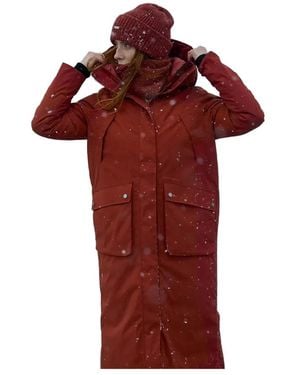 Didriksons Melody Hooded Long Parka - Red