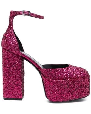 Paris Texas 140Mm Glitter-Embellished Platform Court Shoes - Purple