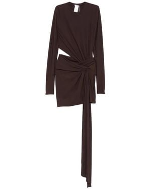 Amazuìn Anouk Cut-Out Knotted-Detail Mini Dress - Brown
