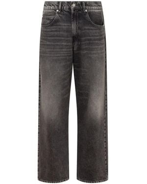 Love Moschino Logo-Patch Faded Jeans - Grey