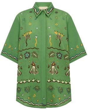 ALÉMAIS Graphic-Print Short-Sleeve Shirt - Green