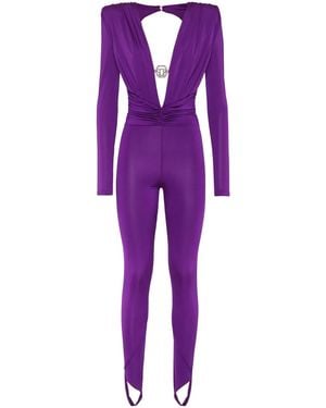 Philipp Plein Mono Shoulder Padded con diseño de body - Morado