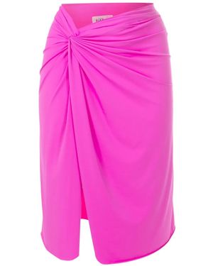 Amir Slama Asymmetric Gathered-Detail Skirt - Pink