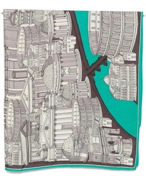 Inoui Edition Architectural-Print Scarf - Grey