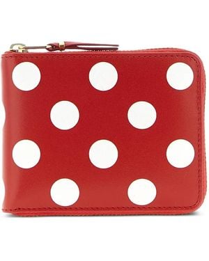 Comme des Garçons Polka-Dot Zip-Fastening Wallet - Red