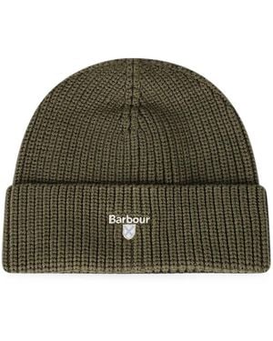 Barbour Ribbed-Knit Beanie Hat - Green