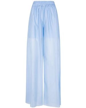 DR. HOPE Pantalon Palazzo À Taille Élastiquée - Bleu