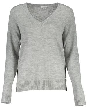 U.S. POLO ASSN. Glitter V-Neck Jumper - Grey
