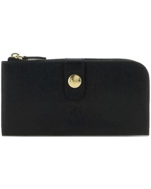 Il Bisonte Portefeuille Continental À Plaque Logo - Black