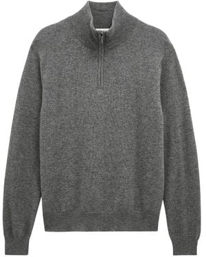 Pringle of Scotland Quarter-Zip Cashmere Jumper - Grey
