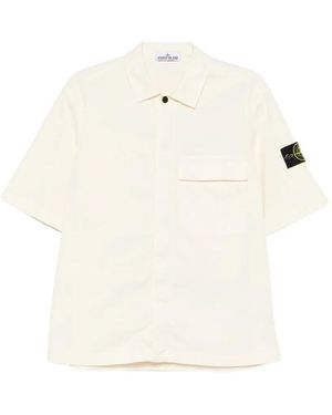 Stone Island Dual Treatment Bellows Pocket Shirt - White