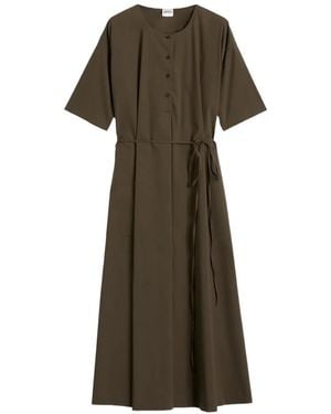 Aspesi Tie-Waist Midi Dress - Green
