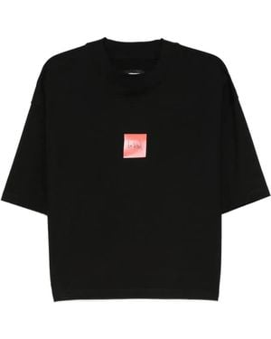 Hamza Box-Logo Cropped T-Shirt - Black