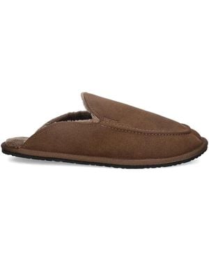 BOSS Msfr Topstitched Slippers - Brown