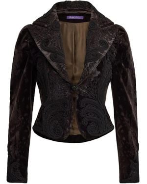 Ralph Lauren Embroidered-Detail Blazer - Black
